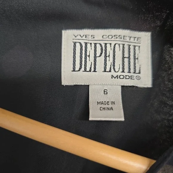 Vintage‎ DEPECHE MODE Yves Cossette Black Pink Polka Dot Silk Wrap Dress Size 6 - Picture 3 of 9